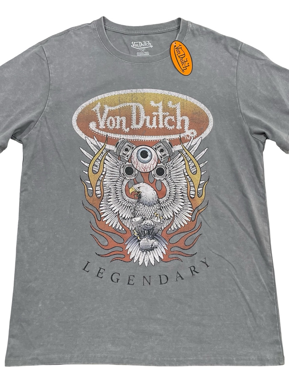 Von Dutch Legendary w/Rinestone Logo Eyeball & Eagle Tee Size L (Retail $45)